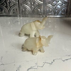 Vintage Elephant Figures/Figurines Stone/Marble Mom And Baby